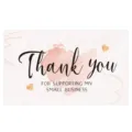 Pink thank you cards for small business packaging, gift greeting cards insert 50pcs pack. - Style 1 / 50 Sheets/Pack