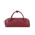 Genuine leather Boston handbag for women, chic burgundy mini pillow bag for daily commute. - Burgundy