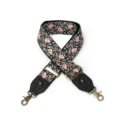 Ethnic embroidered replacement bag strap, adjustable cross-body long strap with metal hooks. - Moonlit Forest