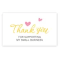 Thank you cards for small business packaging, pink heart design greeting cards, 50pcs pack. - Style 22 / 50 Sheets/Pack