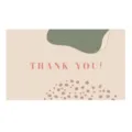 Pink thank you card with abstract green and dot design for gift packaging and holiday decor. - Style 27 / 50 Sheets/Pack