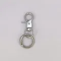 Détail de quincaillerie mousqueton porte-clés en métal argenté et anneau pour accessoire sac DIY - Argent