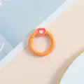 Oranje hart veerring sluiting metalen sleutelhanger DIY telefoon bedel accessoire. - Oranje