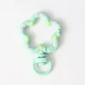 Cute floral snap hook metal keychain DIY charm spring gate ring bag accessory pendant - Light Green
