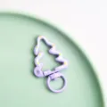 Purple Christmas tree spring snap hook DIY alloy jewelry keychain bag pendant accessory - High-Quality Hand-Painted Enamel in Purple