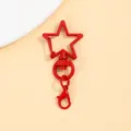 Rode ster sleutelhanger metalen karabijnhaak DIY draaibare tas hanger accessoire - Rode draaibare pentagramsluitingen & 14mm karabijnsluitingen