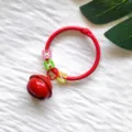 Creatieve 45mm metalen ring bel letter kralen sleutelhanger DIY tas hanger detail - Kaartring Bel Bedel / Rood