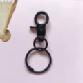 Moschettone in metallo nero portachiavi anello accessorio ferramenta DIY per borsa - Moschettone girevole nero e anello portachiavi da 30 mm