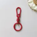 Rode zinklegering veer sleutelhanger karabijnhaak ring voor tas en mode accessoires - Rode hangsluiting