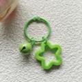 Groene acryl holle ster bel ronde sleutelhanger schattige tas hanger accessoires - Groen