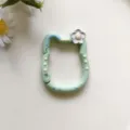 Dettaglio portachiavi moschettone in lega a forma di gatto, gancio verde carino. - Verde chiaro