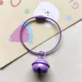 Purple painted metal bell keychain with steel wire ring, cute bag pendant and small gift accessory. - Purple Wire Ring with 22mm Bell