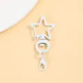 Witte ster draaibare karabijnhaak sleutelhanger DIY legering accessoire detailweergave - Witte draaibare stersluiting & 14 mm kreeftsluiting