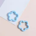 Hellblaue Legierung Blumen Federring für DIY Schlüsselanhänger Schmuck und Taschen. - Blau