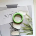 Green 25mm round spring clasp metal snap ring for keychain bag handbag DIY craft pendant - Green