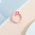 Cierre de resorte con corazón rosa para llaveros DIY accesorios de cadena de teléfono. - Rosa