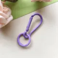 detailweergave van paarse snoepkleurige legering karabijnhaak en sleutelhanger diy accessoire - Paarse pompoensluiting + veerring
