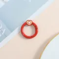 Rode hart veerring snap hook voor DIY sleutelhanger hanger telefoon strap sieraden accessoires - Rood