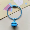 Blue metal wire keyring with painted bell pendant, perfect for bags, keys, and cute gifts. - Blue Wire Ring and 22mm Bell