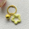 Gele acryl holle ster bel ronde sleutelhanger tas hanger schattige accessoire detailweergave - Geel