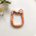 Schattige Hello Kitty vorm veerring DIY tas accessoire metalen hanger sleutelhanger. - Oranje