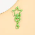 Groene sterkervormige karabijnhaak sleutelhanger metaal DIY sieraden accessoire hanger - Groene draaibare stersluiting & 14 mm kreeftsluiting