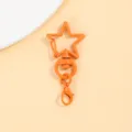 Snoepkleur vijfhoekige ster kreeft sluiting sleutelhanger DIY accessoire hanger. - Oranje draaibare pentagramsluitingen & 14mm karabijnsluitingen