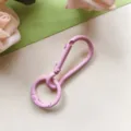 Pink alloy gourd buckle spring ring keychain DIY charm accessory detail close up view display. - Pink Gourd Clasp with Spring Ring