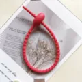 Siliconen tadpole kabelbinder flexibele oproller sleutelhanger tas DIY decoratieve accessoire - 220mm / Rood