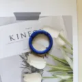 Blue 25mm metal spring ring round clasp keychain clip bag hardware accessory detail. - Sapphire Blue