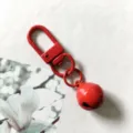 Rode metalen draaibare karabijnhaak met bel sleutelhanger DIY tas hanger accessoire mooi - Rood