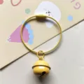 Gele verf bel metaal draad sleutelhanger tas hanger schattig cadeau accessoire 1st - Gele staaldraad ring + 22 mm belletje