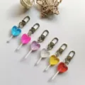 Kleurrijke doorschijnende hart lolly sleutelhanger, schattige snoep tas hanger accessoire - Gemengde Kleur Lolly's