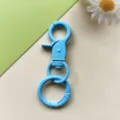 Blauwe metalen karabijnhaak detail, veerring sleutelhanger voor DIY tassen en handwerk. - Blauwe karabijnhaak & 24 mm veerring