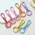 Colorful zinc alloy spring keychain hooks for car keys and bags stylish multi-color - Mixed Color Hanging Clasps