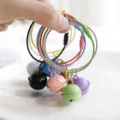 Colorful metal wire keyrings with cute painted bells, perfect bag charms and key chains. - Mixed Color Wire Rings & 22mm Bells