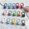 Colorful metal bells with spring clips keychains DIY bag pendants multi-color set. - Mixed Colors Spring Clasp & 22mm Bell