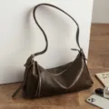 Vintage top layer cowhide hobo shoulder bag retro brown pillow bag underarm bag for women - Green