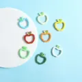 Cute apple shaped spring ring keychain clips colorful metal jump rings DIY jewelry making parts - Apple with Spring Clasp / Multicolor