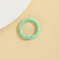 Close-up van een lichtgroene zinklegering veersluiting, handig DIY accessoire detail. - Lichtgroen