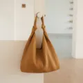 Brown soft leather hobo shoulder bag, casual versatile underarm commuting tote handbag for women - Brown