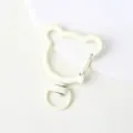 White bear shaped swivel clasp keychain hardware alloy DIY ring accessories detail view - Bear with Spring Clasp / Beige