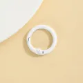 Witte zinklegering veerring sleutelhanger DIY sluiting accessoire, duurzame ronde metalen clip. - Wit