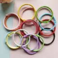 Anneaux de reliure en métal coloré anneaux de livre porte-clés DIY accessoires d'artisanat - Anneaux de cartes couleurs mixtes 45 mm