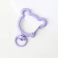 Close-up detail of light purple bear-shaped alloy keychain swivel hook for DIY crafts. - Bear with Spring Clasp / Purple