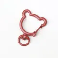Rode beer vormige draaibare veerring sleutelhanger DIY metalen legering sluiting accessoire. - Beer met Veerring Sluiting / Rood