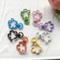 Metalen kersenbloesem sleutelhangers, DIY tasbedels sieraden bevindingen, karabijnhaken. - Bloem-sleutelhangers in gemengde kleuren