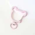 Pink bear keychain spring ring, metal alloy clasp, DIY jewelry hanging accessory. - Bear with Spring Clasp / Pink