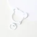 White bear shape swivel snap hook keychain DIY accessory detail view for bags and jewelry craft. - Bear with Spring Clasp / White