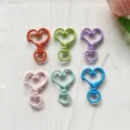 Kleurrijke hart draaibare sluiting metalen sleutelhanger DIY sieraden accessoires - Gemixt Kleur Hart Kwastje Sleutelhanger